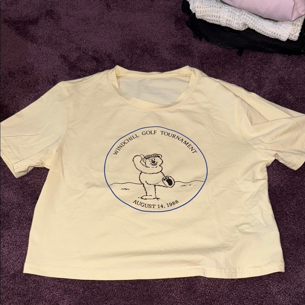 Cream T-Shirt with Bear Print